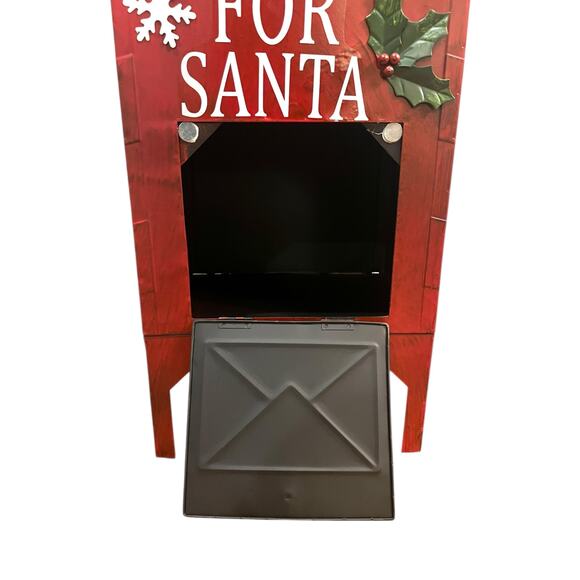 Letters For Santa Mailbox Christmas Holiday Red Metal Snow Decor 21” x 10.5” x 8 - Picture 3 of 10